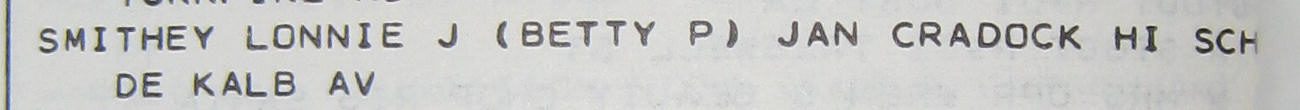 1968 City Directory listing