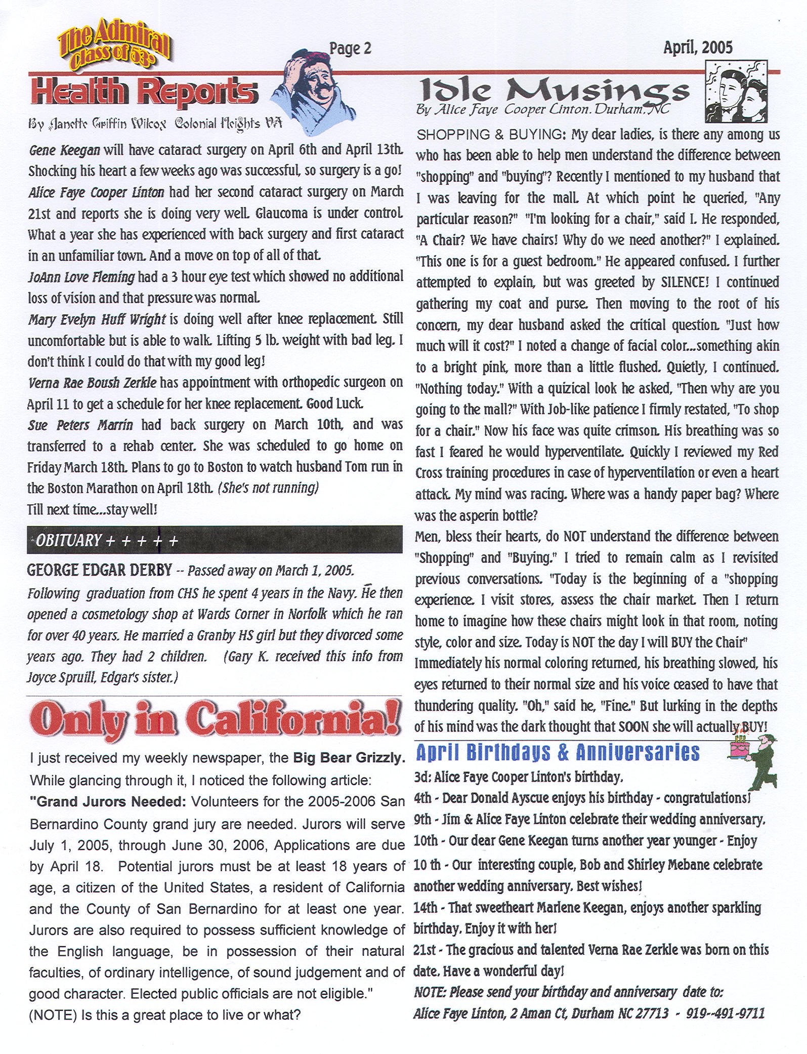 The Admiral - April 2005 - pg. 2
