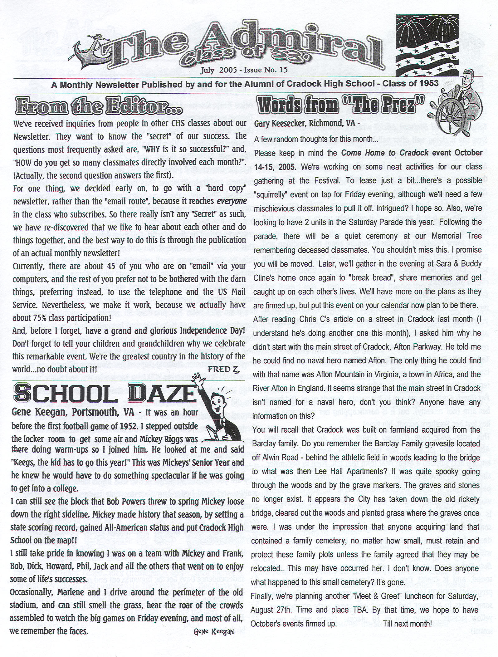 The Admiral - July 2005 - pg. 1