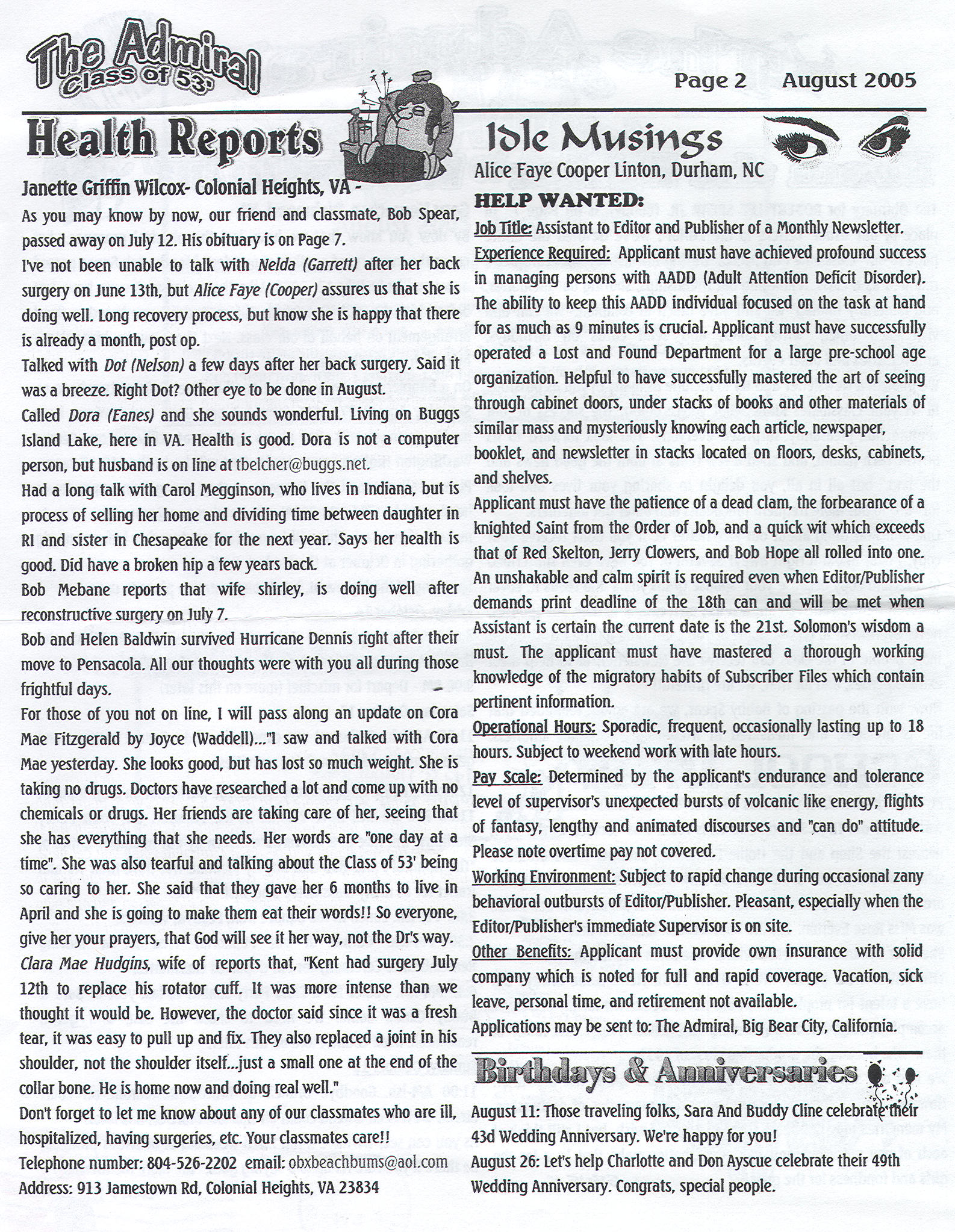 The Admiral - August 2005 - pg. 2
