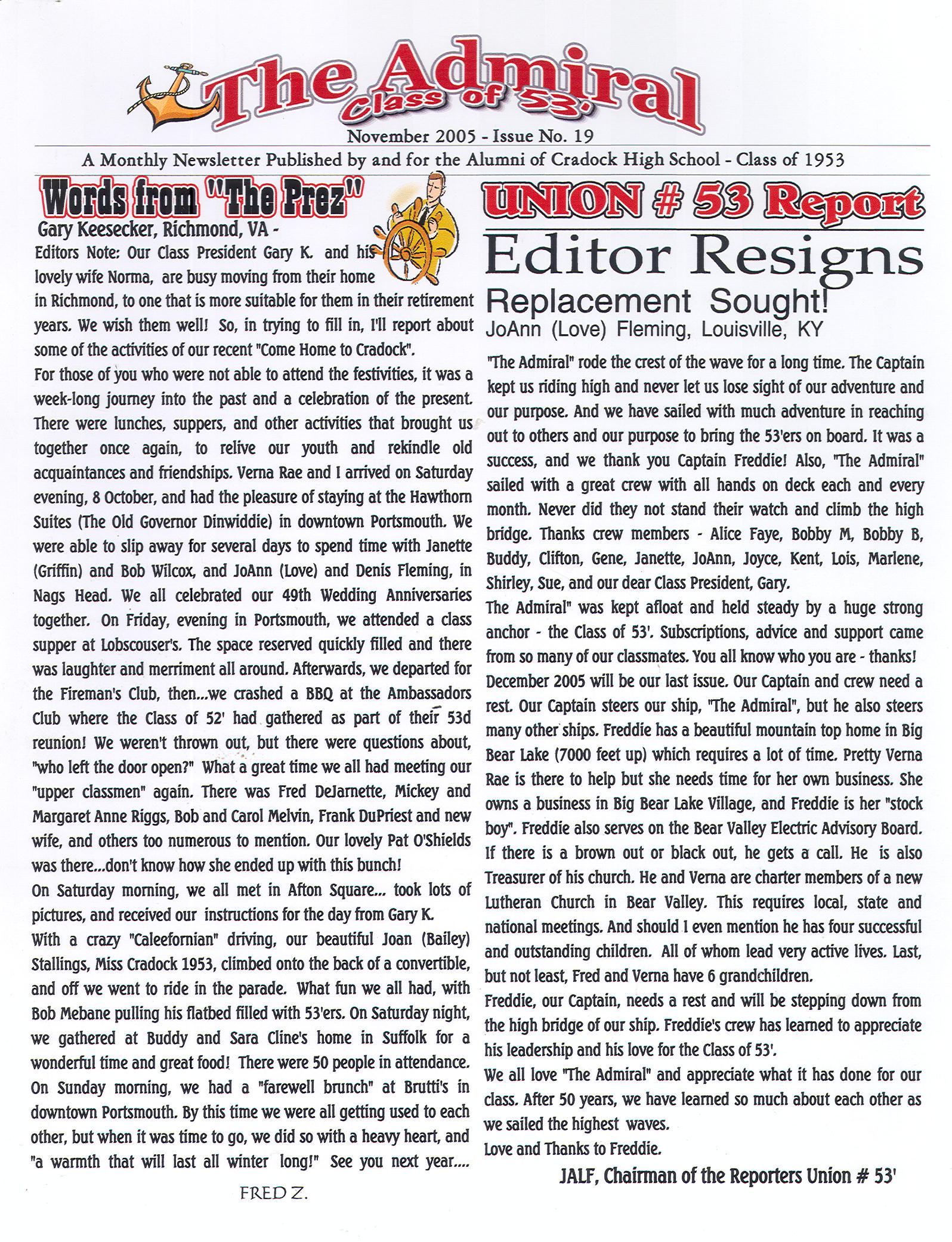 The Admiral - November 2005 - pg. 1
