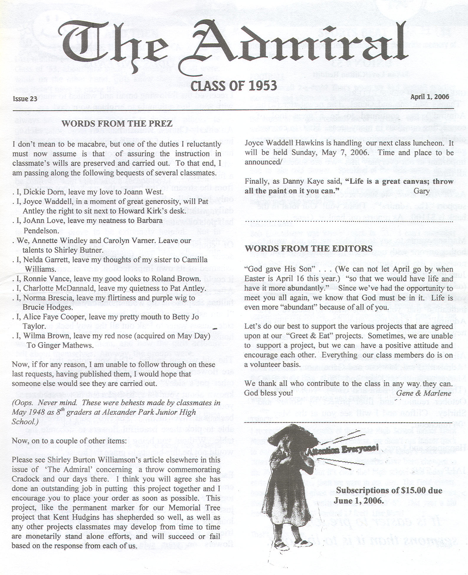 The Admiral - April 2006 - pg. 1