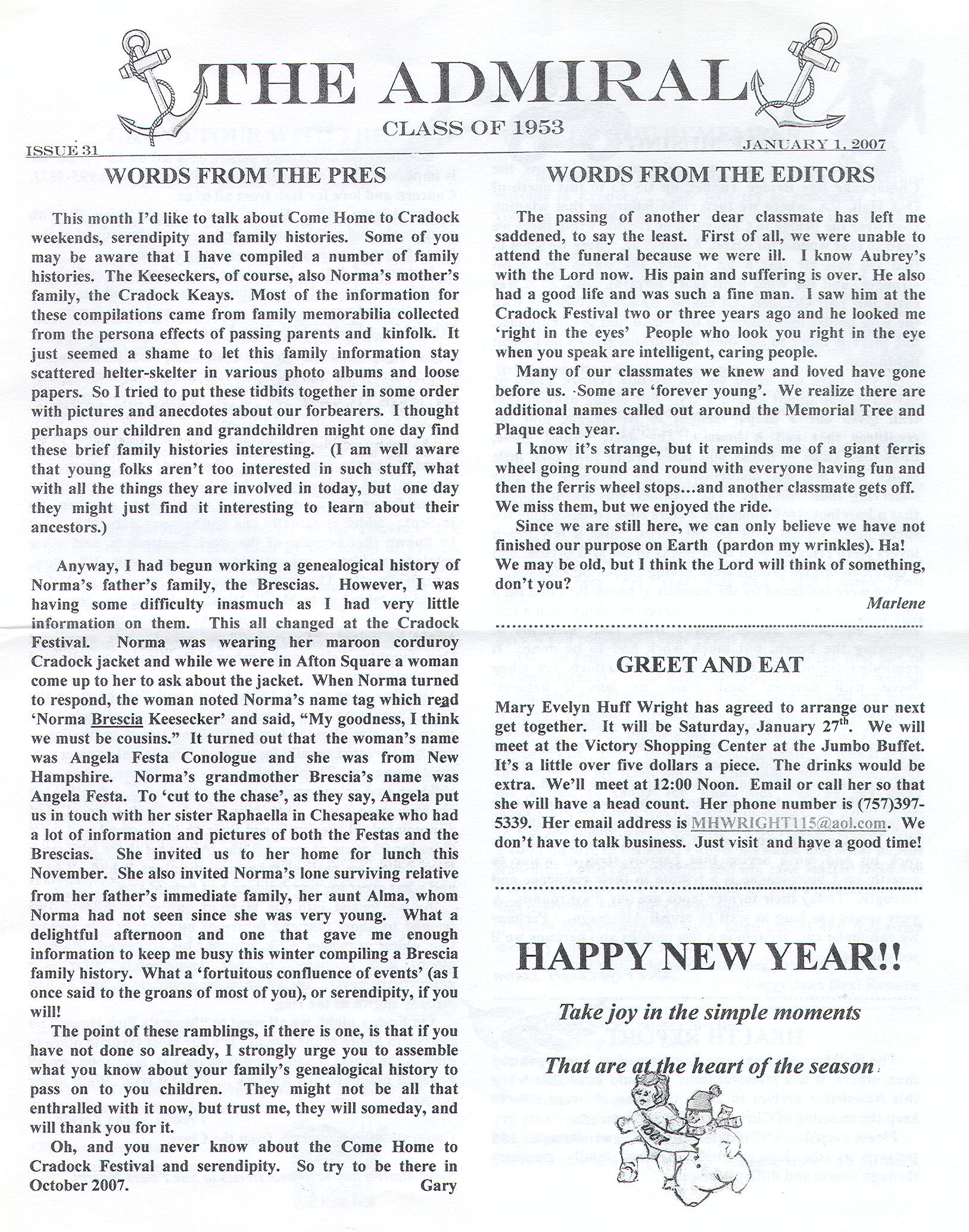 The Admiral - January 2007 - pg. 1