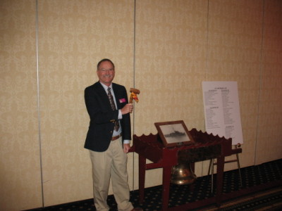 Mark Lewis rings the Victory Bell