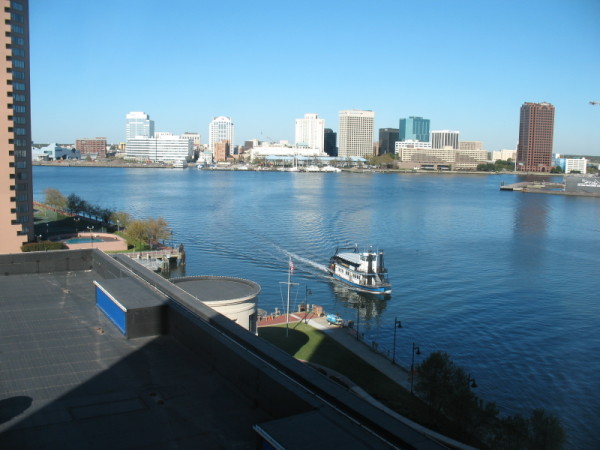The Norfolk skyline from our 7th floor Hospitality Suite, Oct. 31, 2008